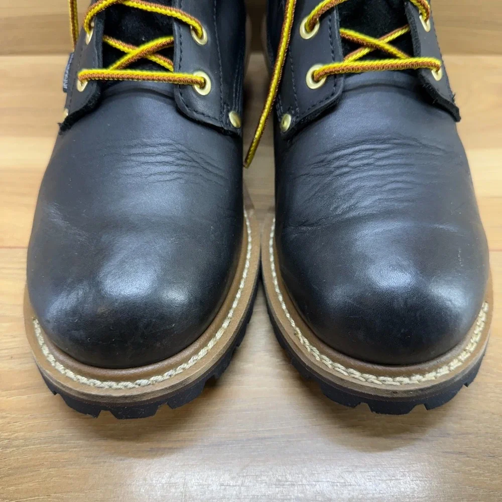 CAROLINA Logger Waterproof Soft Toe Work Boot Mens 9 D Black Leather Lug Oil Res